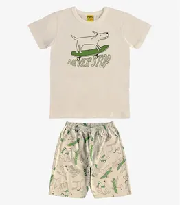 Pijama Meia Malha Rovi Kids Bege 4