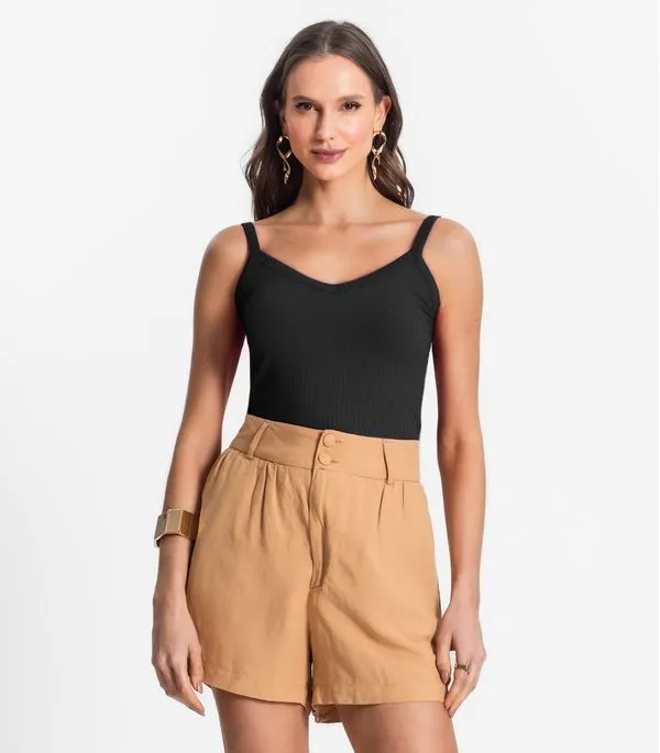 Blusa de Alça Feminina Select Preto XGG