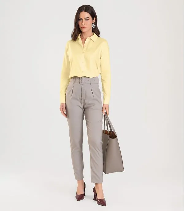 Camisa Feminina manga longa Dianna Amarelo G