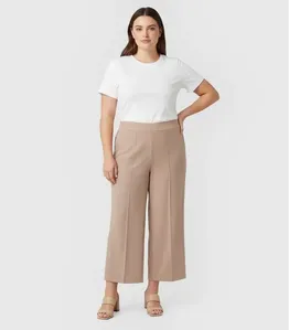 Calça Feminina Pantalona Plus Size Renaluci Bege G1
