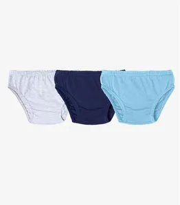 Kit 3 Cuecas Slip Infantil Em Algodão Select Azul 10
