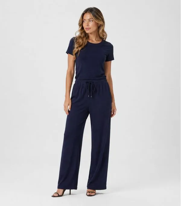 Conjunto Feminino Blusa E Calça Dianna Azul M