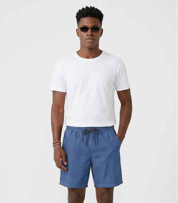 Bemuda Masculina Em Tactel Com Bolsos Filt Surf Azul P