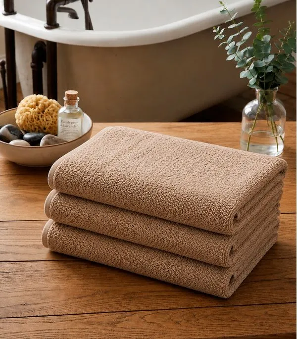 Kit 3 Toalhas De Rosto De Algodão Rovitex Home Marrom UN