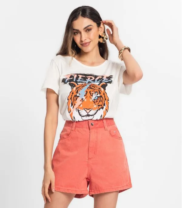 Blusa T-Shirt Feminina Estampada Select Branco P
