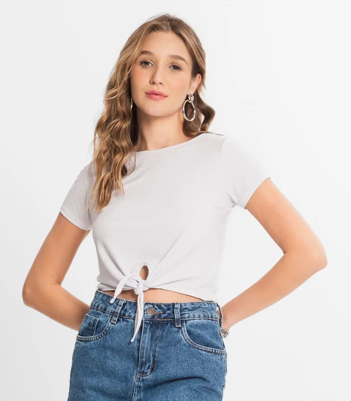 Blusa Feminina Ribana Canelada Select Branco