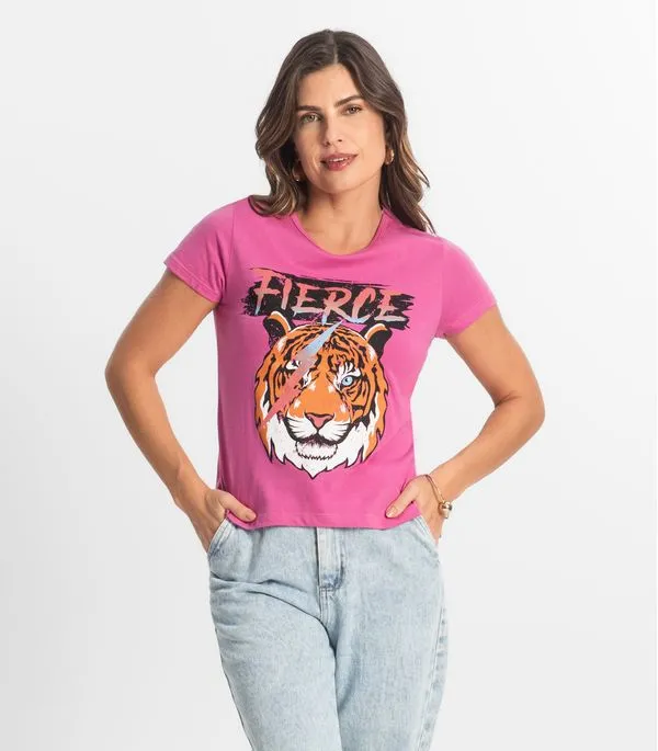 Blusa T-Shirt Feminina Estampada Select Rosa G