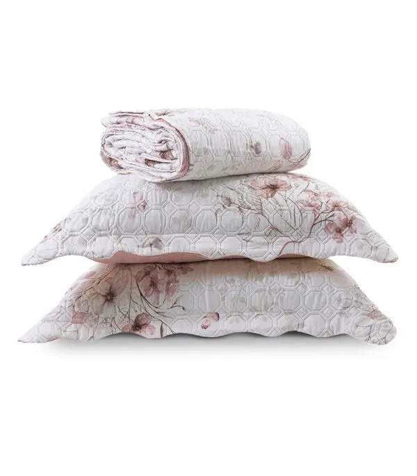 Kit Cobre Leito Matelassê Solteiro Appel Rosa UN / Rosa