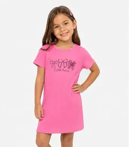 Vestido Infantil Ribana Canelada E Estampa Select Rosa 4