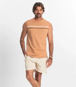 Bermuda Masculina Sarja Elástico E Bolsos Shift Bege G
