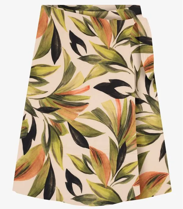 Saia Midi Plus Size em Viscose Secret Glam Verde Plus G3