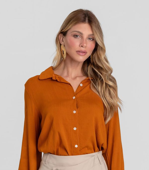 Camisa Feminina de Tecido Dianna Marrom G