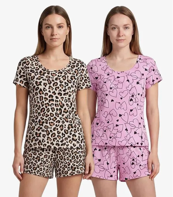 Kit 2 Pijamas Femininos Short E Blusa Infinita Cor Sortidos GG