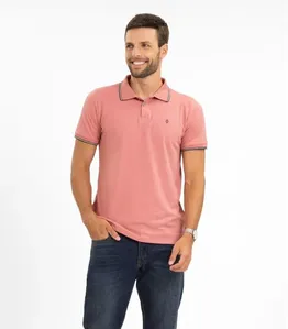 Polo Masculina Em Piquet Diametro Rosa M