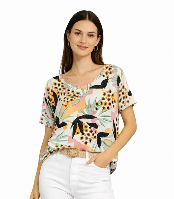 Blusa Feminina Com Estampa Rotativa Infinita Cor Branco GG