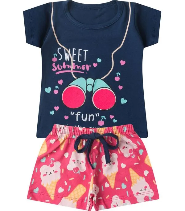 Conjunto Infantil Menina Curto Interativo Select Azul 3