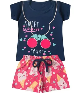 Conjunto Infantil Menina Curto Interativo Select Azul 3