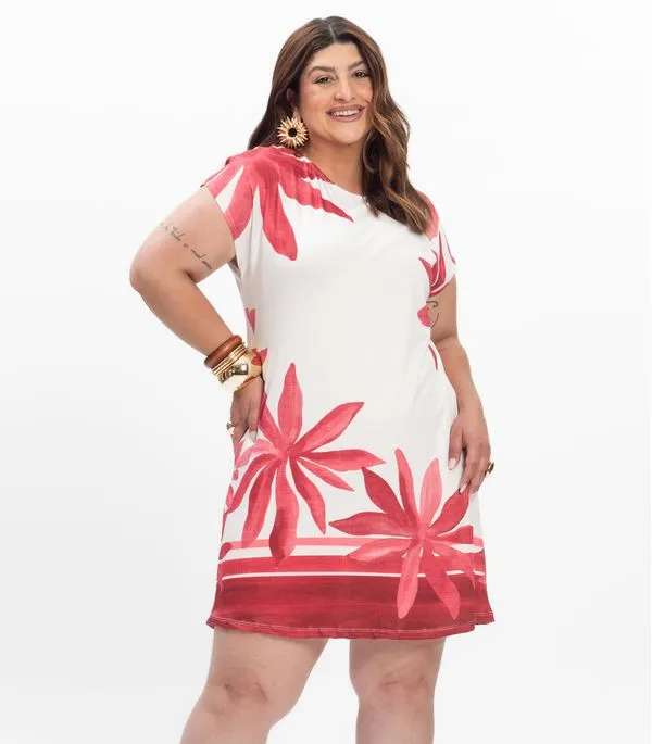 Vestido Curto Feminino Plus Size Secret Glam Vermelho Plus G3