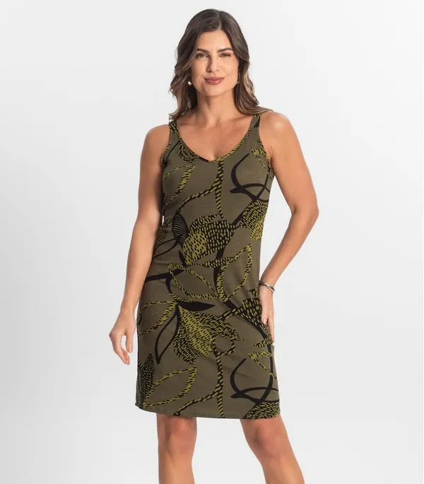 Vestido Estampado Rovitex Verde M