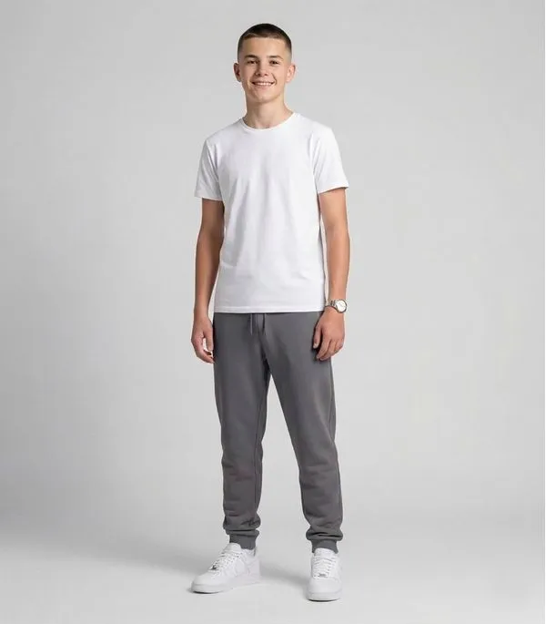 Calça Juvenil Piquet Com Bolsos Minty Cinza 18