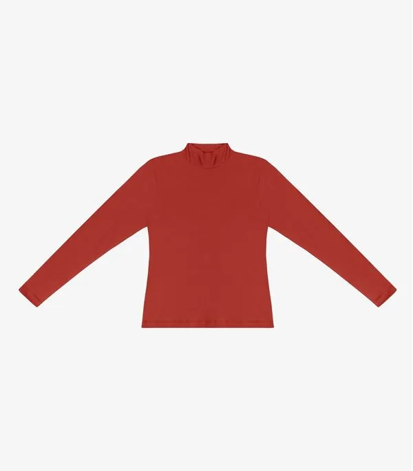 Blusa Feminina Cotton Gola Alta Básica Rovitex Vermelho P