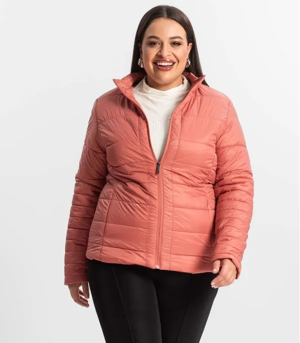 Jaqueta Microfibra Feminina Plus Size Secret Glam Laranja Plus G3