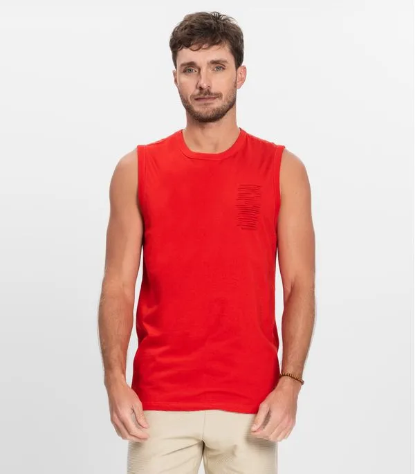 Regata Masculina Meia Malha Diametro Laranja G