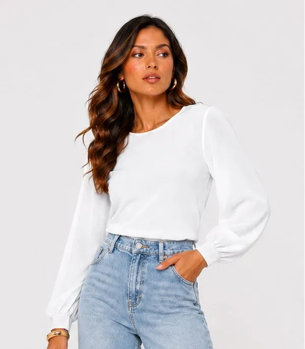Blusão Feminino Em Malha Mileto Infinita Cor Branco P