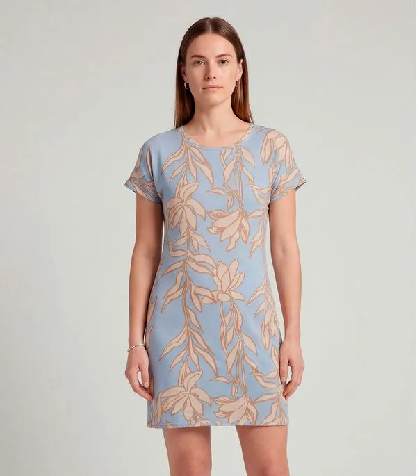 Vestido Básico Com Gola Redonda Infinita Cor Azul GG
