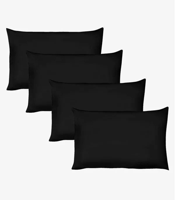 Kit 4 Fronhas Avulsas Lisas Vivaldi Preto UN