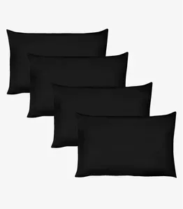 Kit 4 Fronhas Avulsas Lisas Vivaldi Preto UN