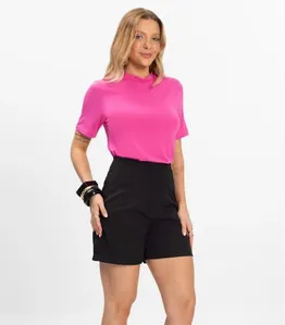 Shorts Feminino Alfaiataria Cós Reto Renaluci Preto GG