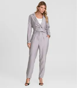 Calça Feminina Cenoura Alfaiataria Dianna Cinza PP