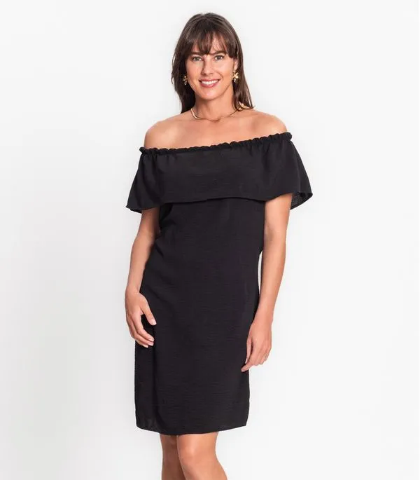 Vestido Ciganinha Em Air Flow Rovitex Preto G