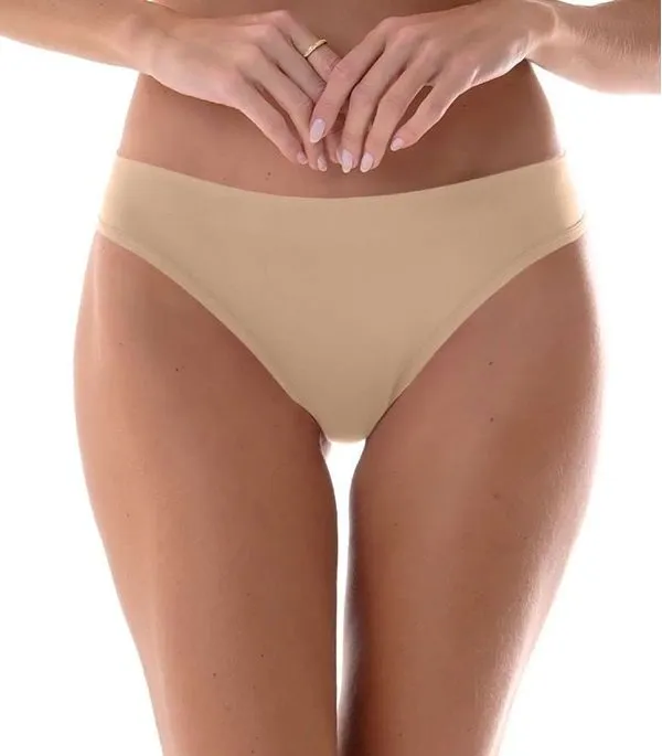 Calcinha Tanga Sem Costura Zee Rucci Bege G