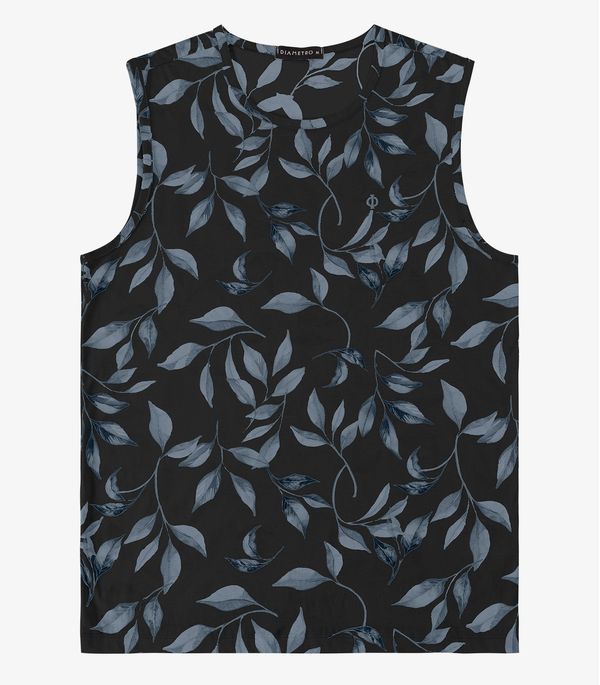 Regata em Meia Malha Masculina Diametro Preto M