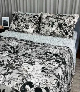 Cobreleito Casal Estampado Dupla Face Lepper Preto UN