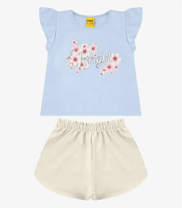 Conjunto Blusa com Shorts Menina Rovi Kids Azul 6