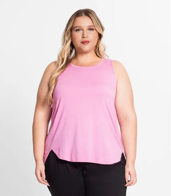 Blusa Feminina Plus Infinita Cor Rosa Plus G1