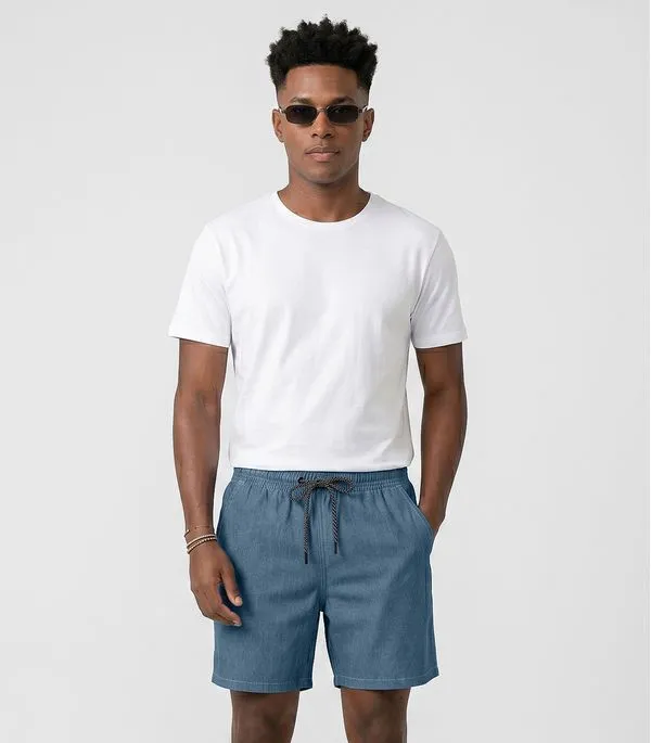 Bemuda Masculina Em Tactel Com Bolsos Filt Surf Azul G