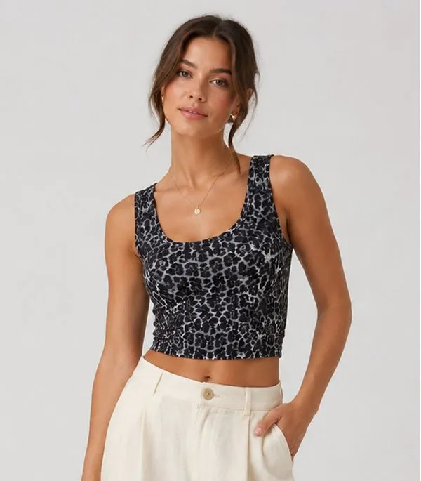 Regata Feminina Estampada Em Cotton Infinita Cor Cinza GG