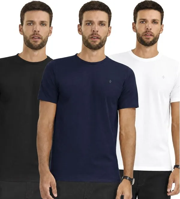 Kit 3 Camisetas Masculinas Básicas Diametro Sortidas M
