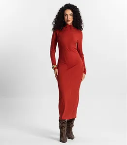 Vestido Manga Longa Feminino Rovitex Laranja P