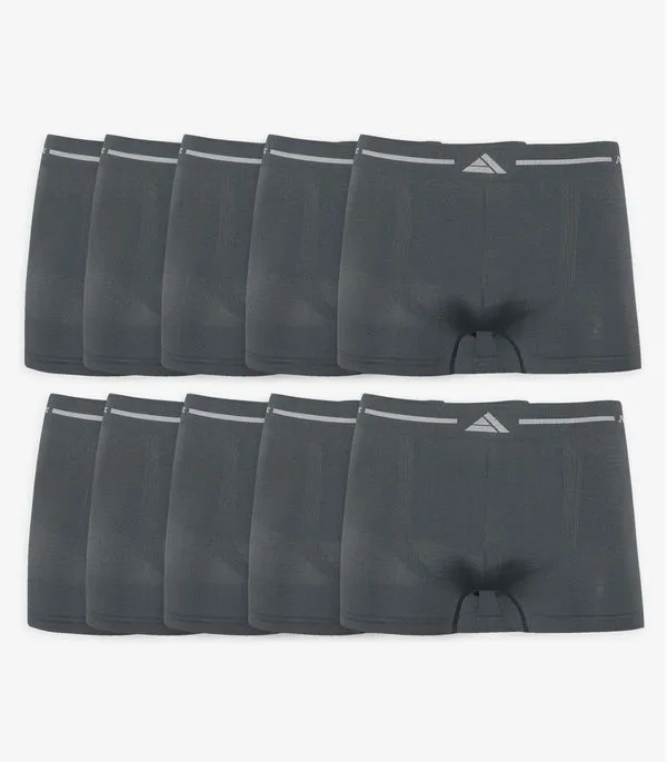 Kit 10 Cuecas Boxer Lisa Microfibra Altomax Cinza M