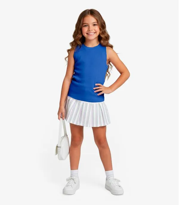 Regata Básica Infantil Menina Lisa Soletex Azul 6