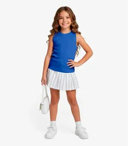 Regata Básica Infantil Menina Lisa Soletex Azul 6