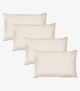 Kit 4 Fronhas Avulsas Premium Fio Penteado Lisa Vivaldi Off White UN