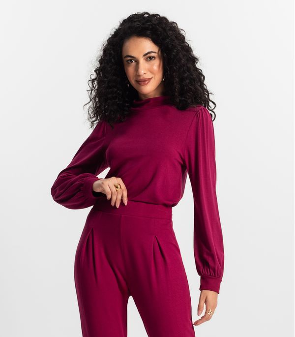 Blusa Manga Longa Feminina Rovitex Vermelho M