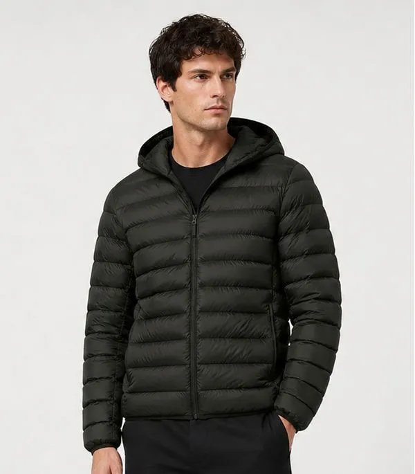 Jaqueta Masculina Puffer Com Capuz All Free Verde G