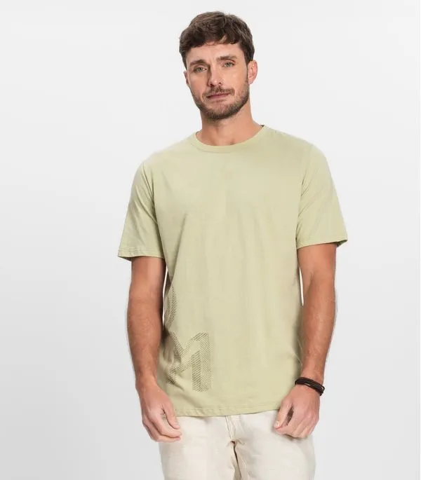 Camiseta Masculina Manga Curta Meia Malha Diametro Verde GG